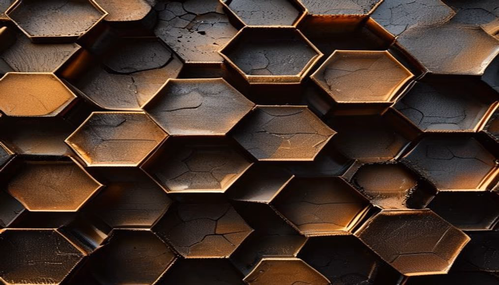honeycomb hexagonal pattern in editorial style