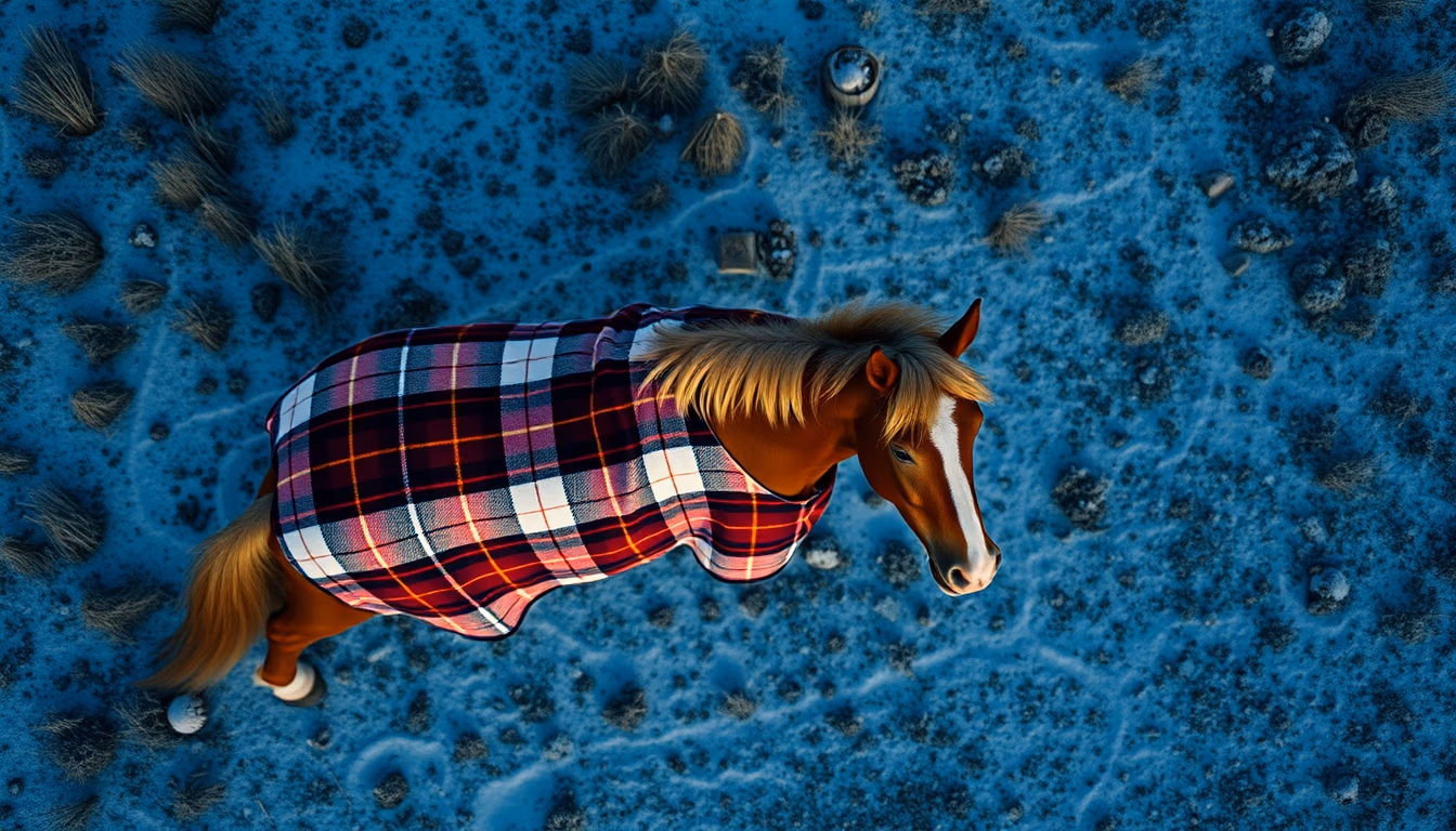horse blanket plaid in editorial style