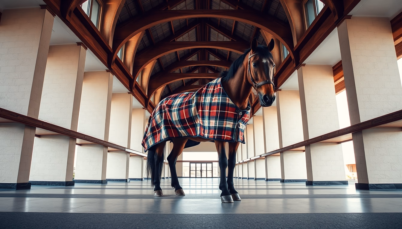 horse blanket plaid in editorial style