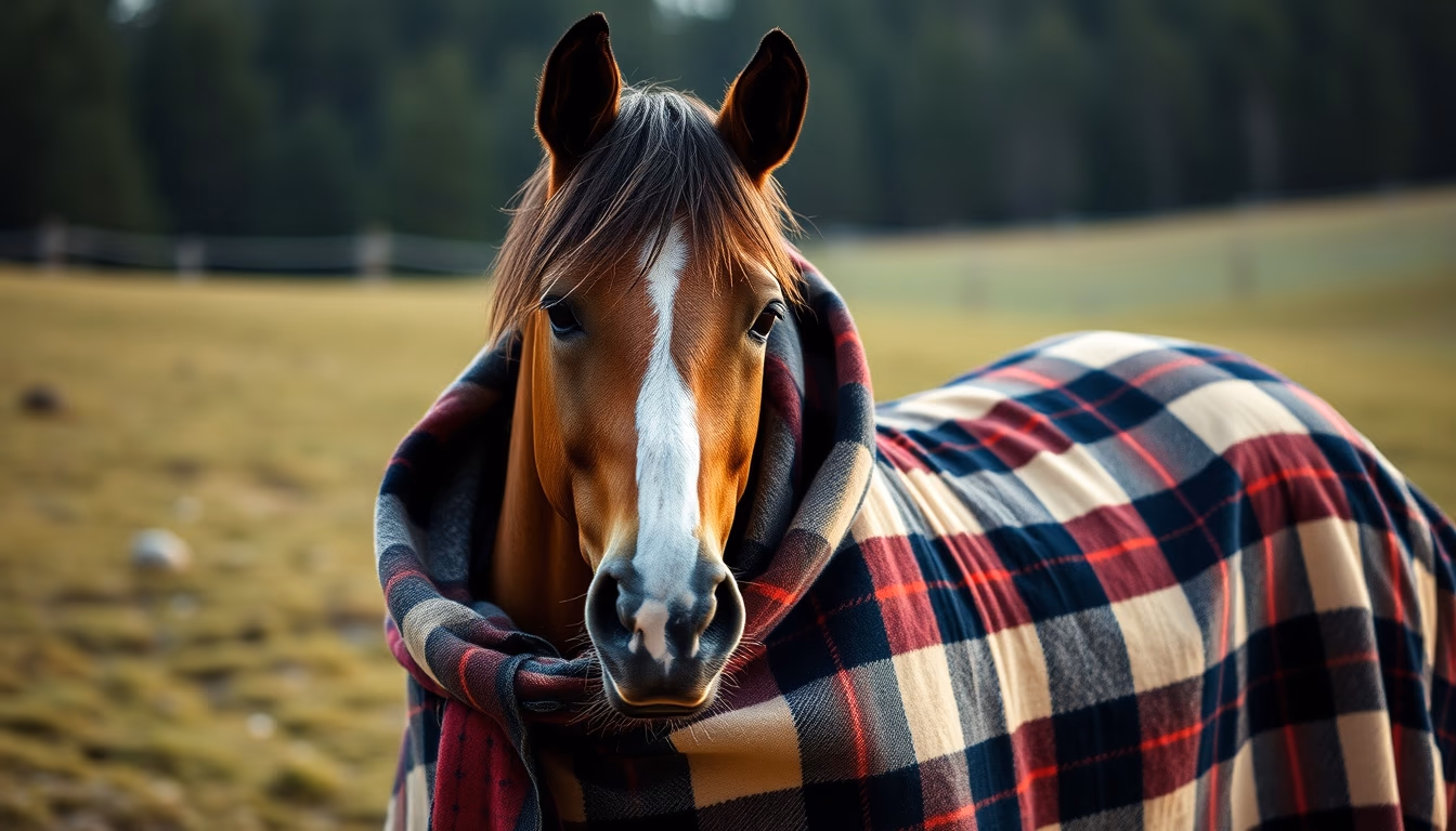 horse blanket plaid in editorial style