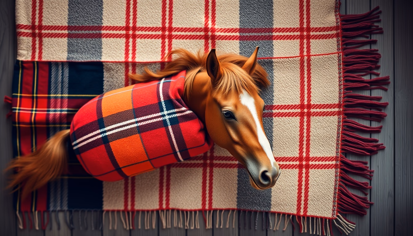 horse blanket plaid in editorial style