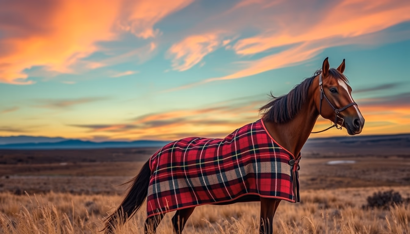 horse blanket plaid in editorial style