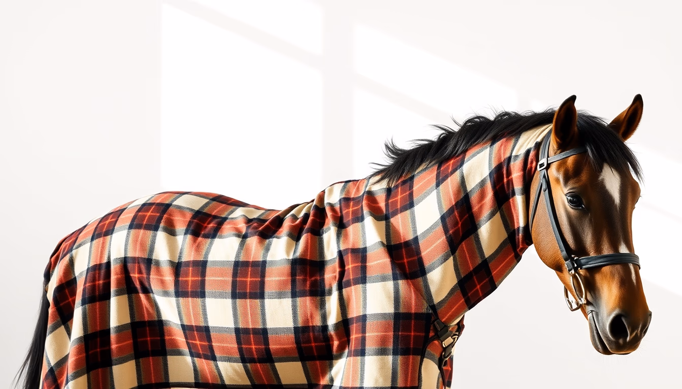 horse blanket plaid in editorial style