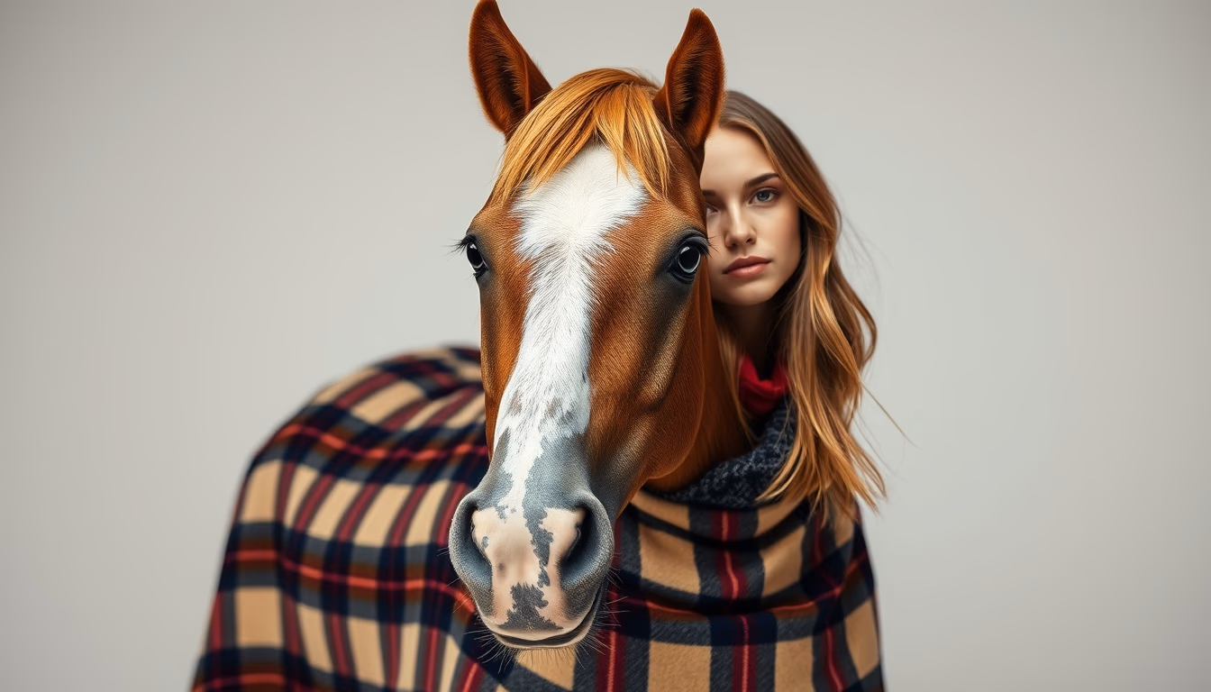 horse blanket plaid in editorial style