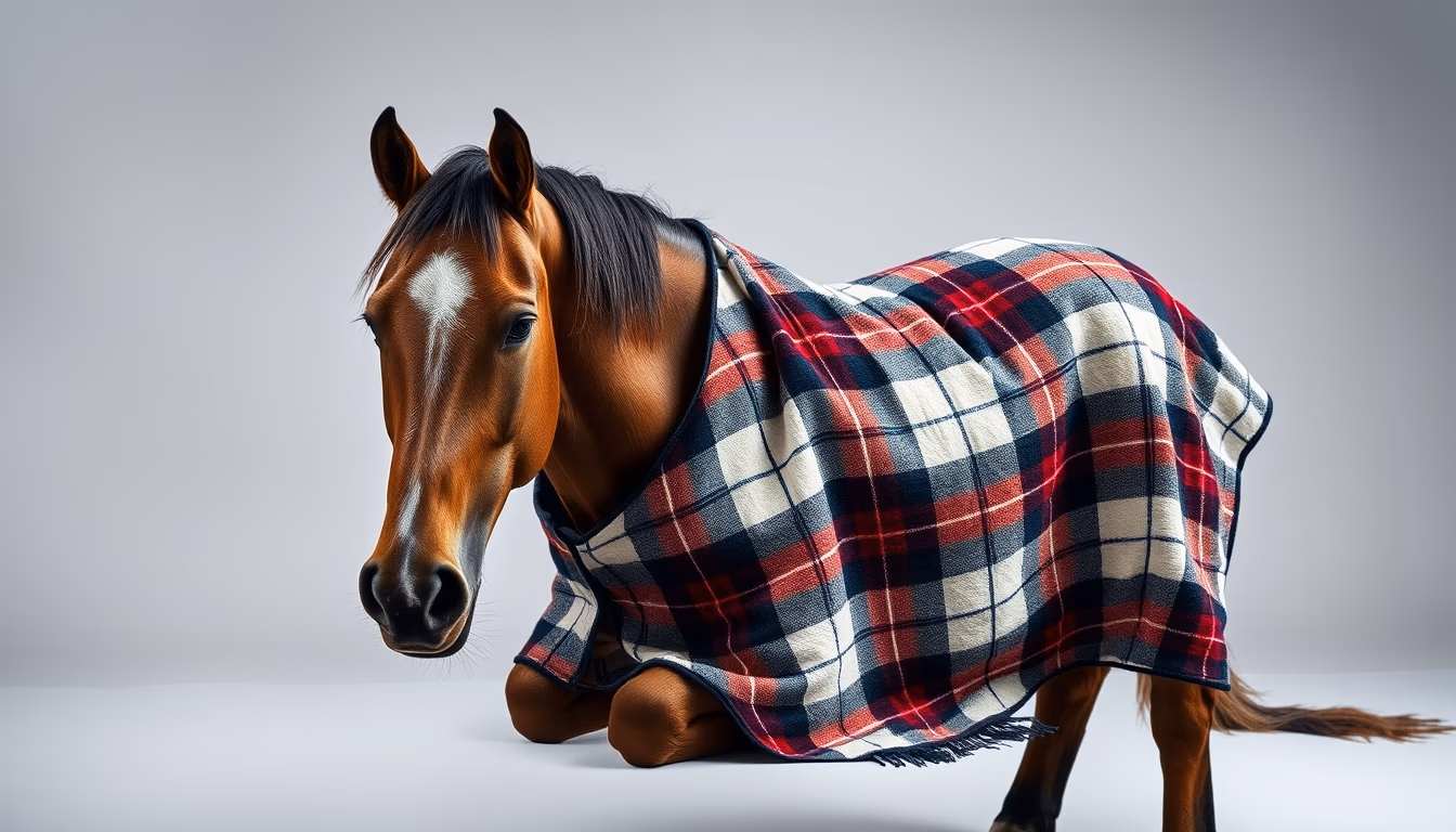 horse blanket plaid in editorial style