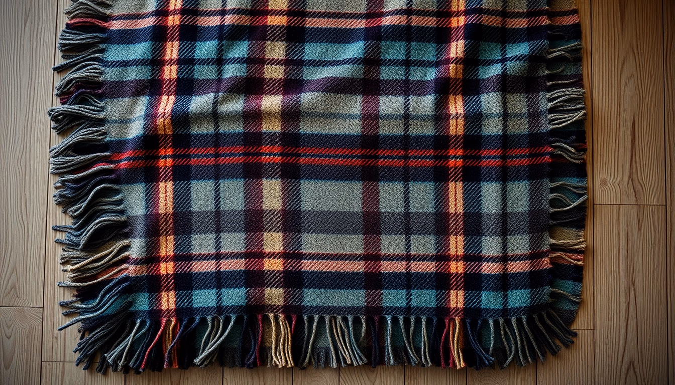 horse blanket wool plaid in editorial style