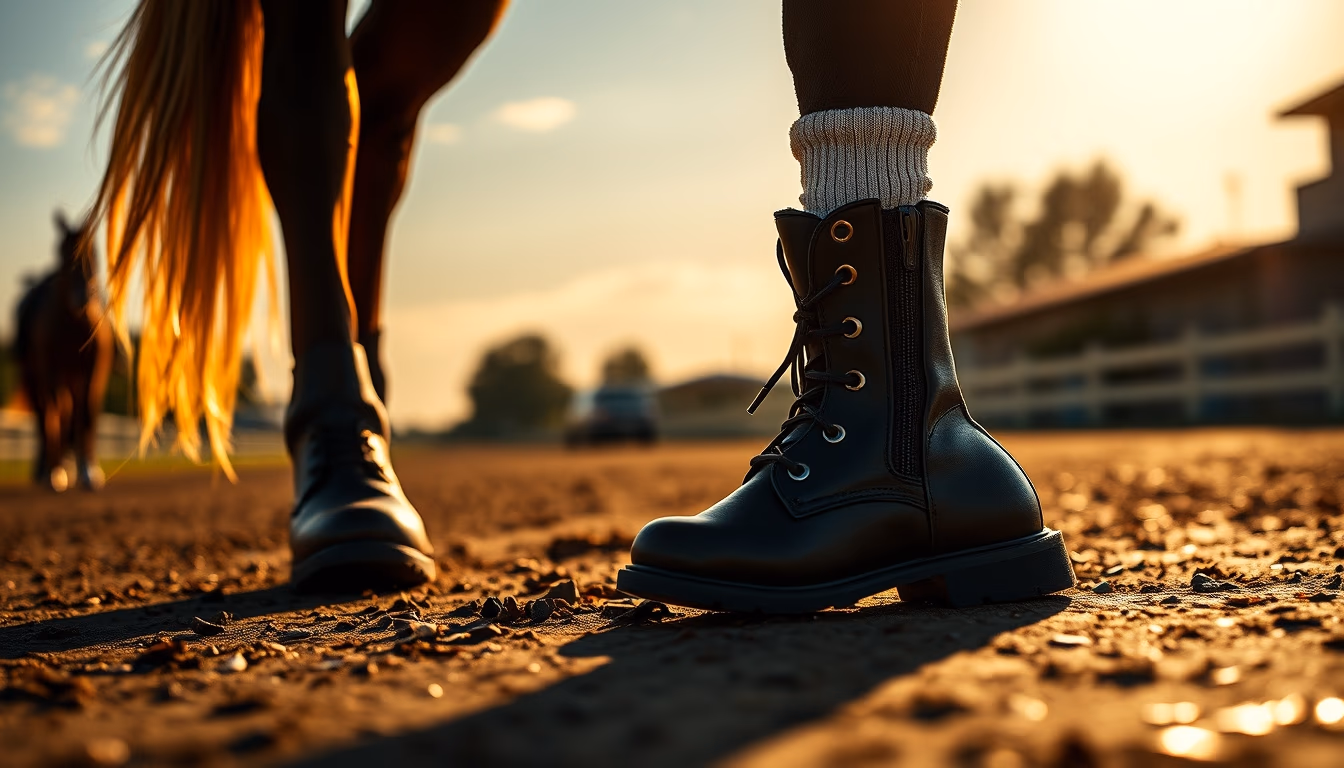 horse boots polo in editorial style