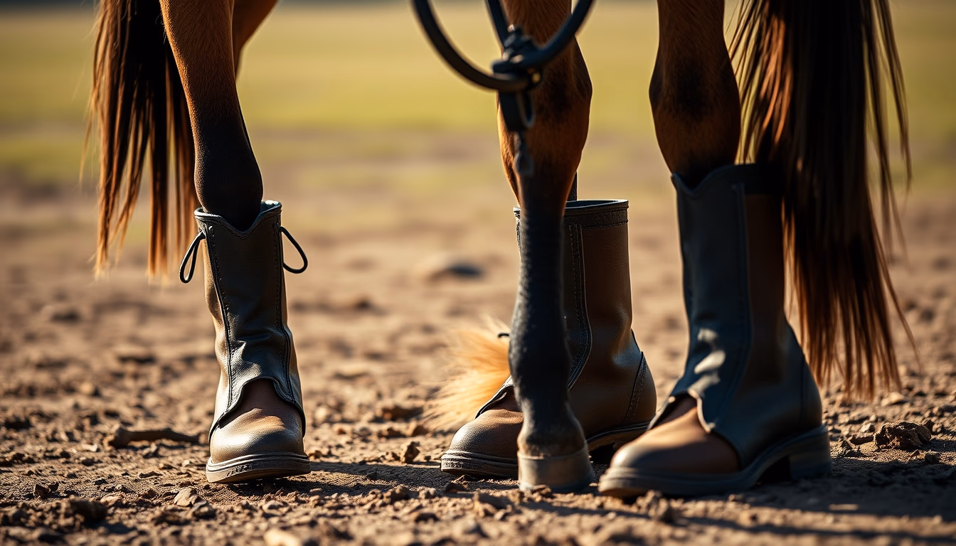 horse boots polo in editorial style