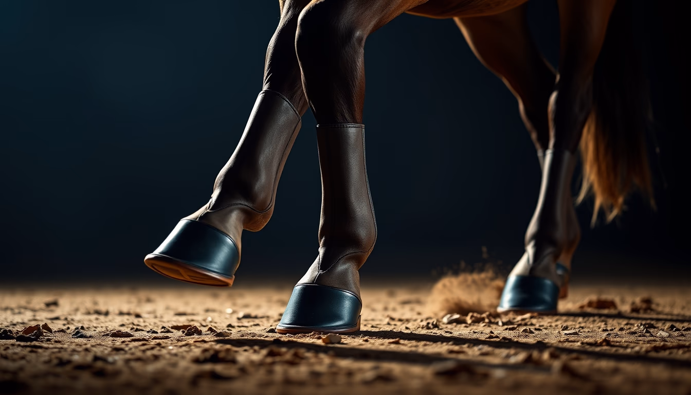 horse boots polo in editorial style
