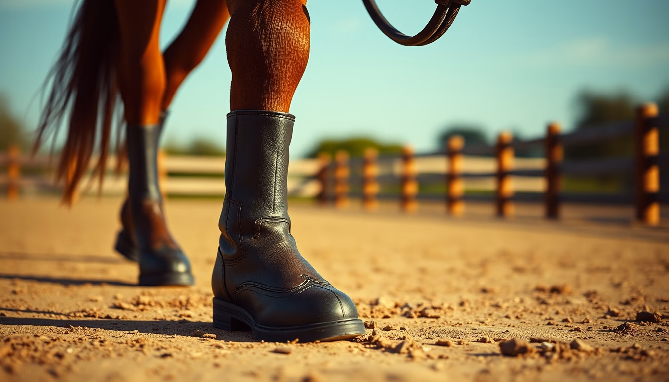 horse boots polo in editorial style