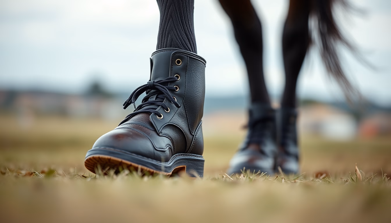 horse boots polo in editorial style