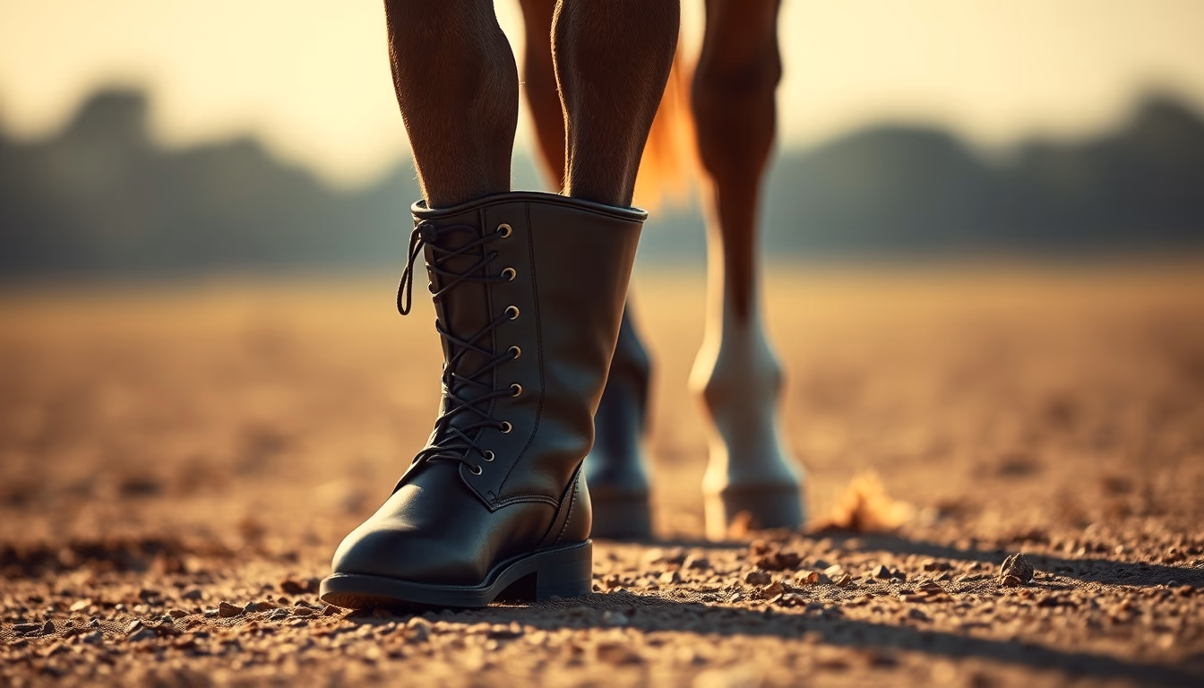 horse boots polo in editorial style