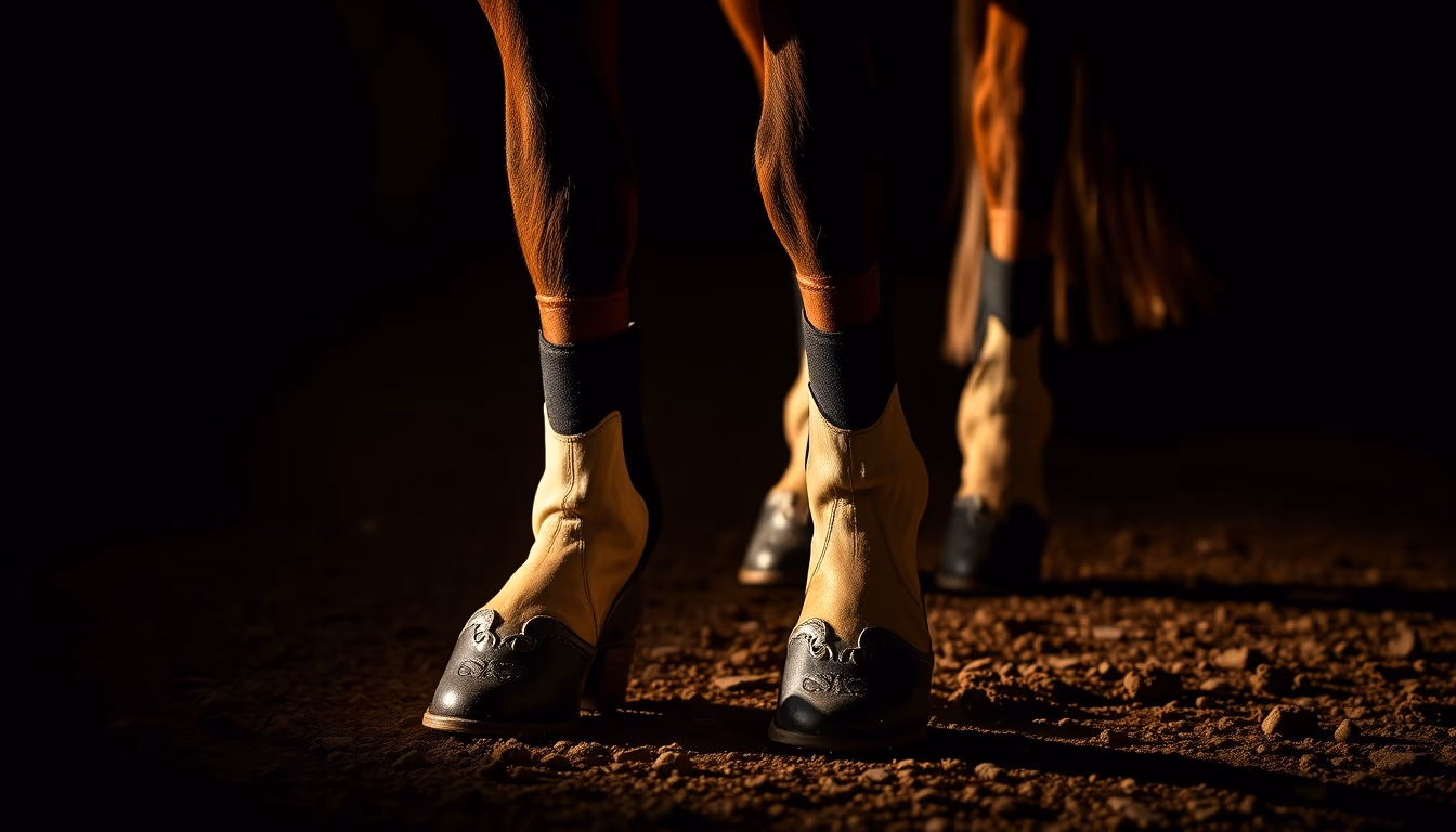 horse boots polo in editorial style