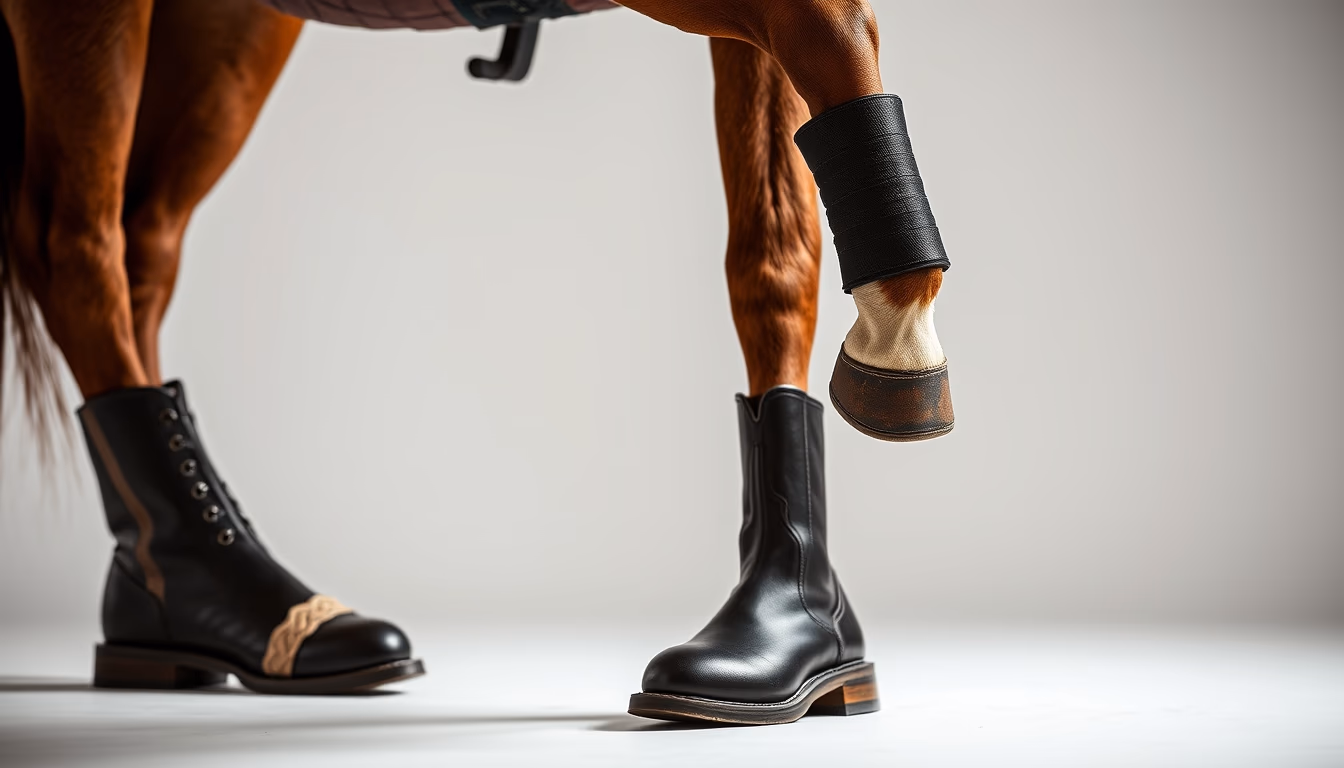 horse boots polo in editorial style