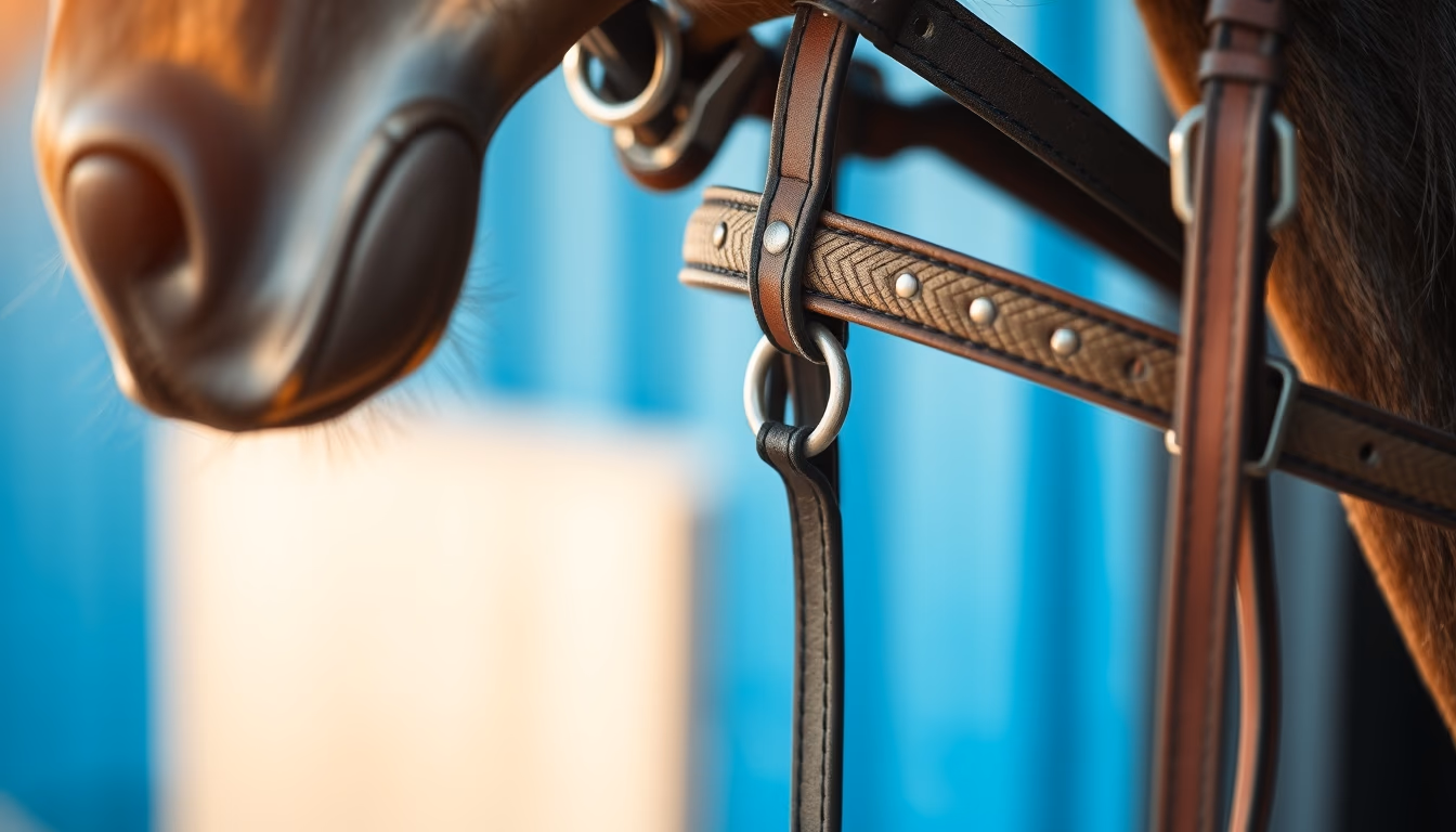horse bridle hanging in editorial style
