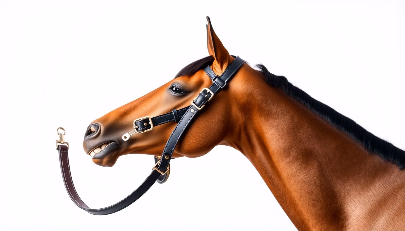 horse bridle reins in editorial style