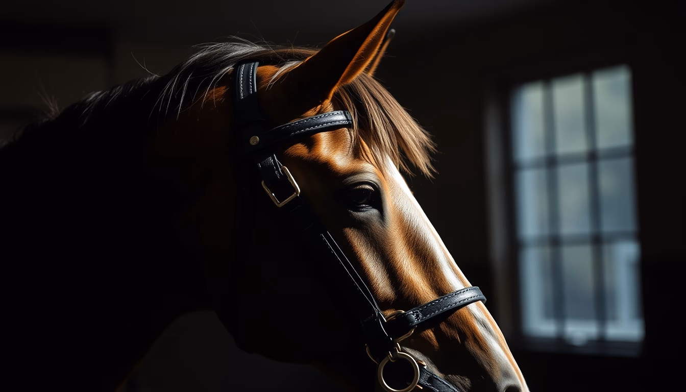 horse bridle reins in editorial style