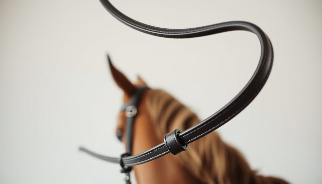 horse bridle reins in editorial style