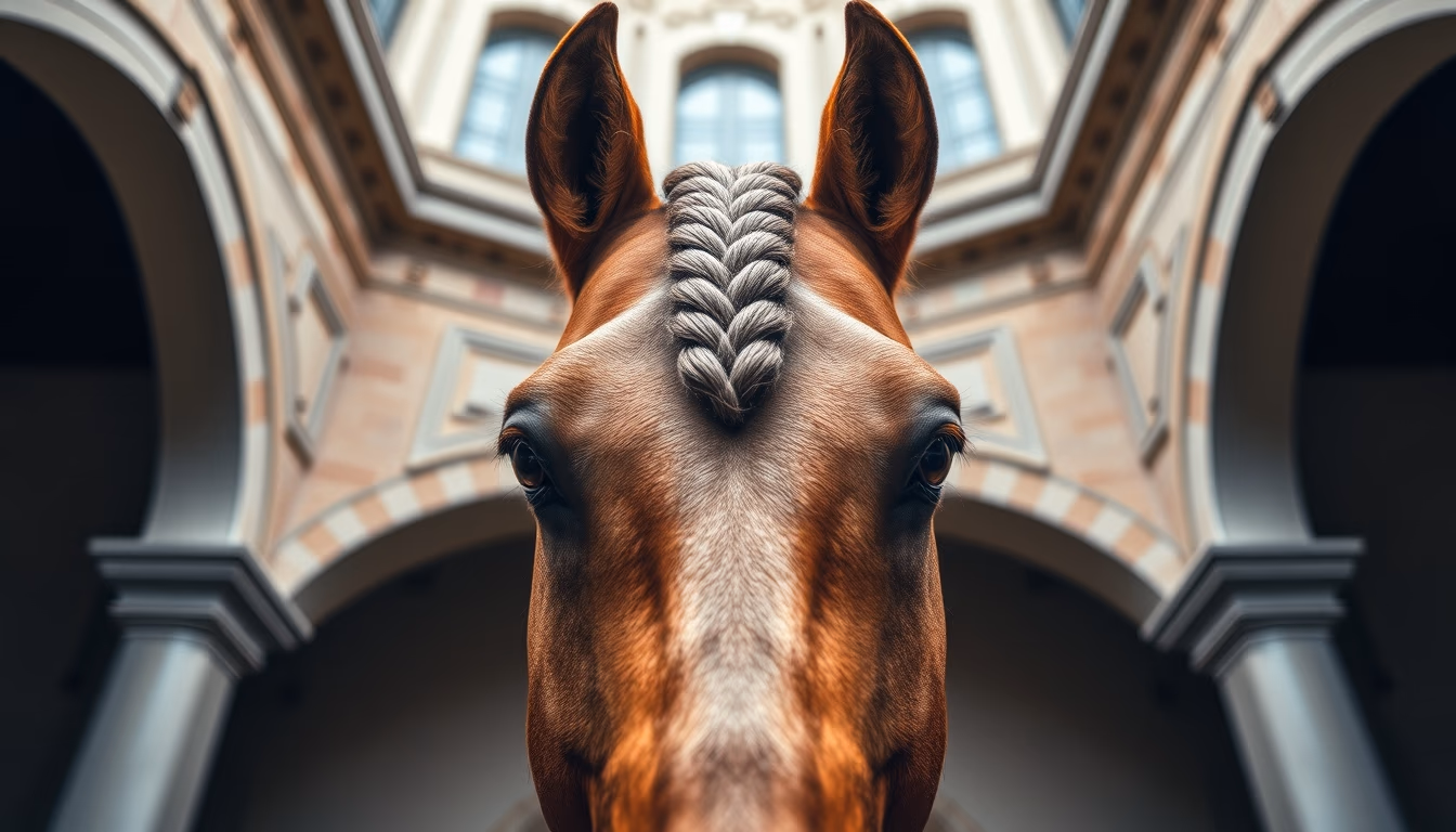 horse mane braided in editorial style