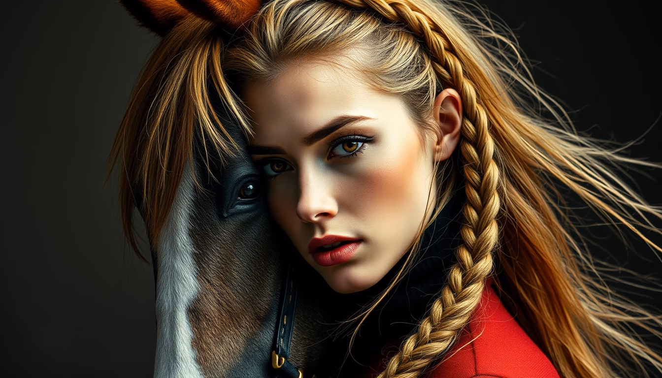 horse mane braided in editorial style