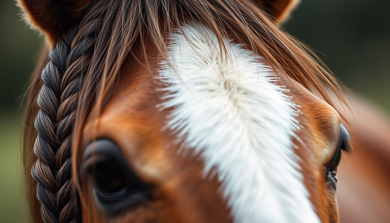 horse mane braided in editorial style