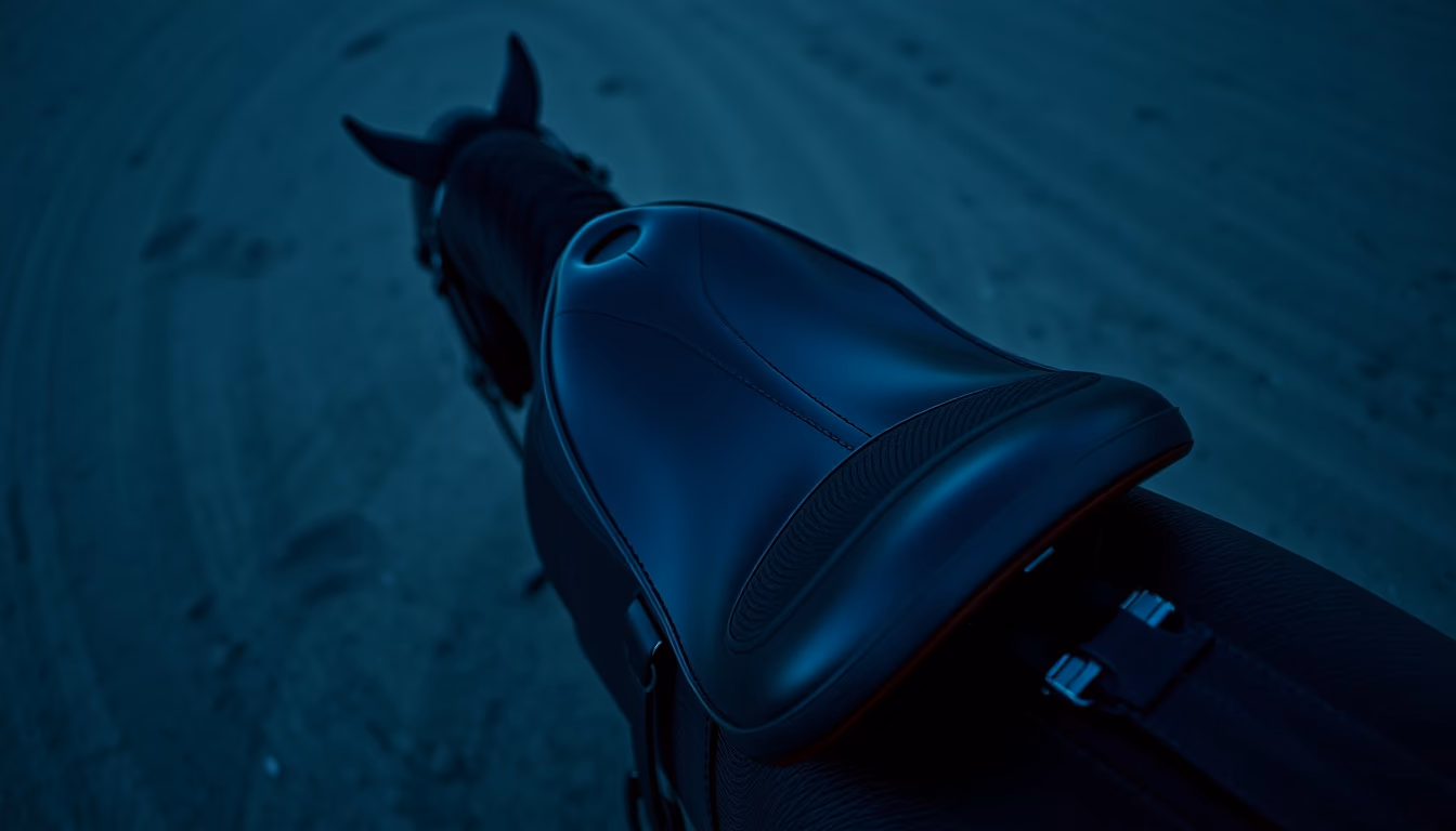 horse saddle leather in editorial style