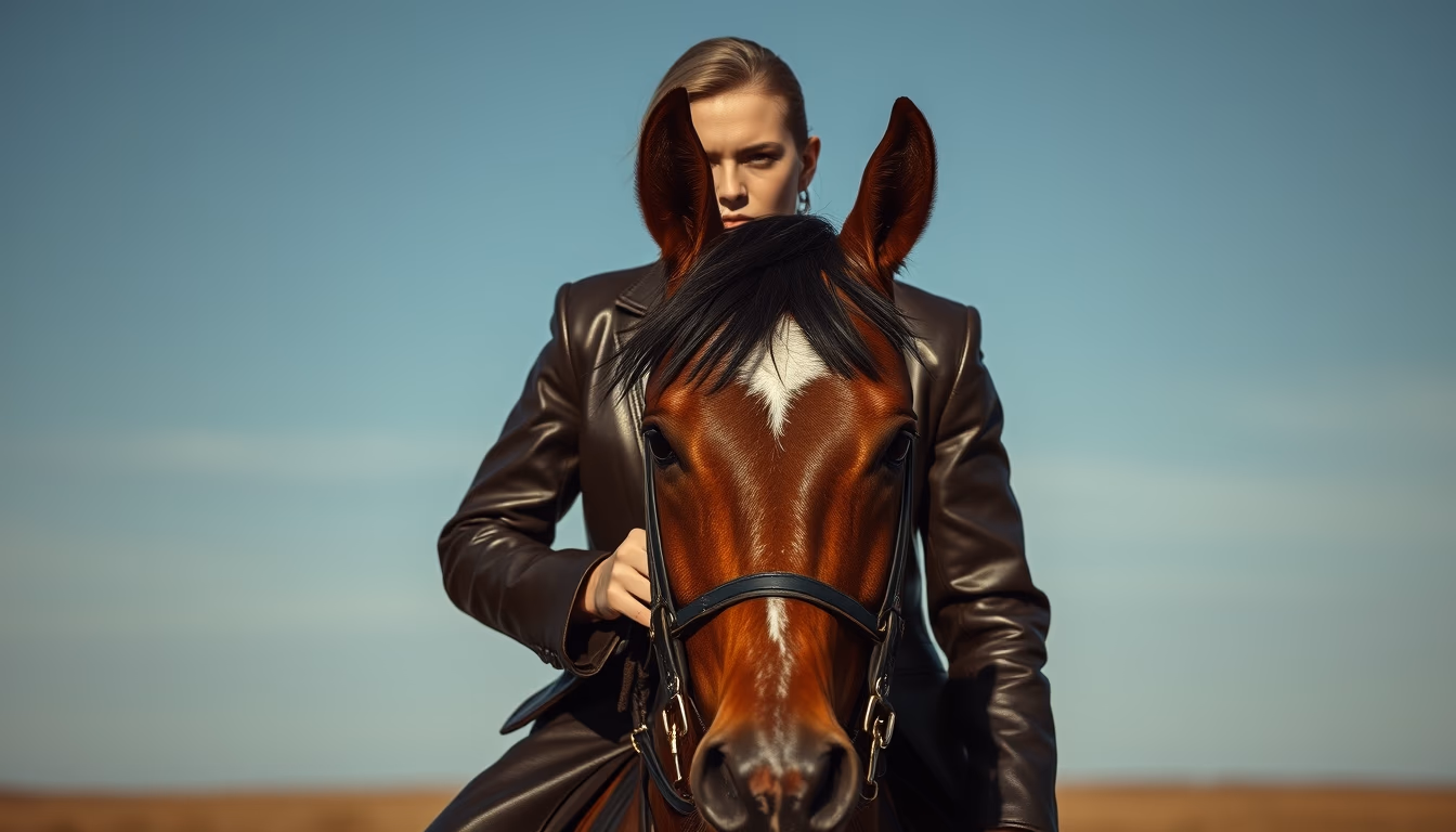 horse saddle leather in editorial style