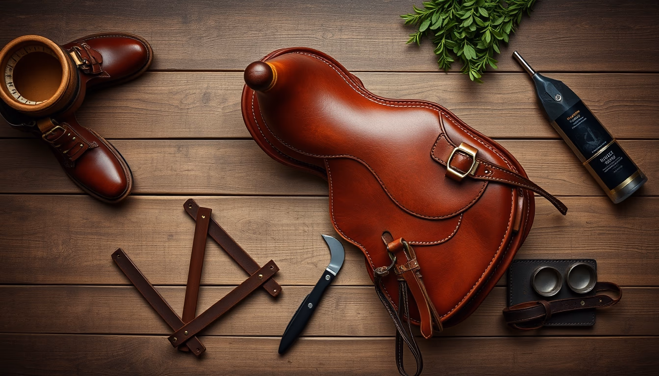 horse saddle leather in editorial style