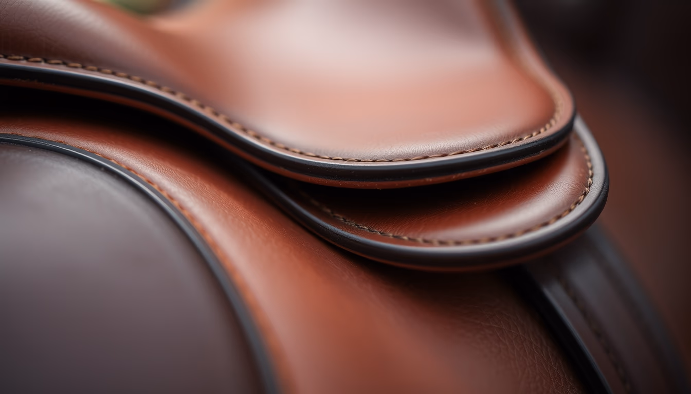 horse saddle leather in editorial style