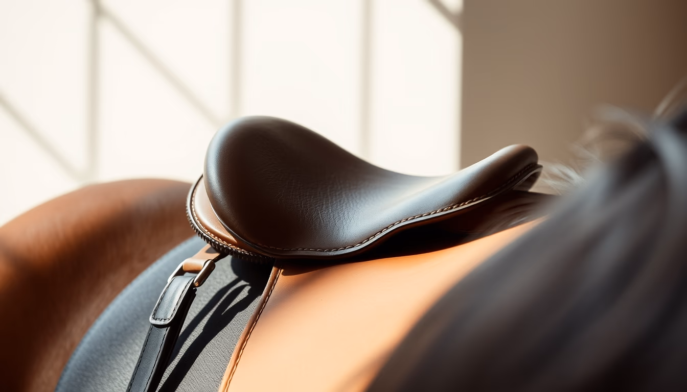 horse saddle leather in editorial style
