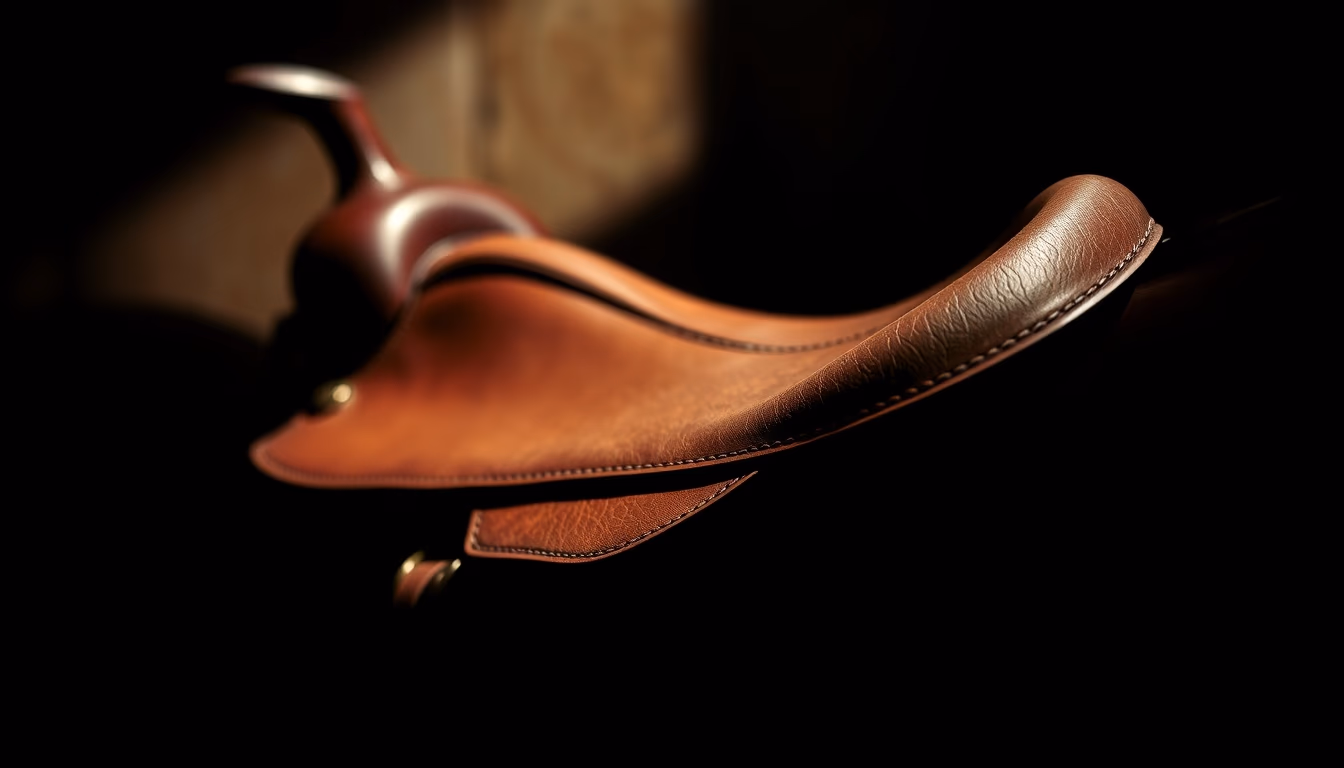 horse saddle leather in editorial style
