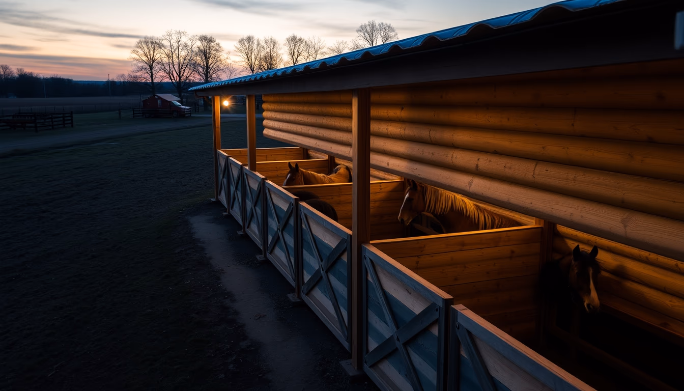 horse stable wooden box in editorial style