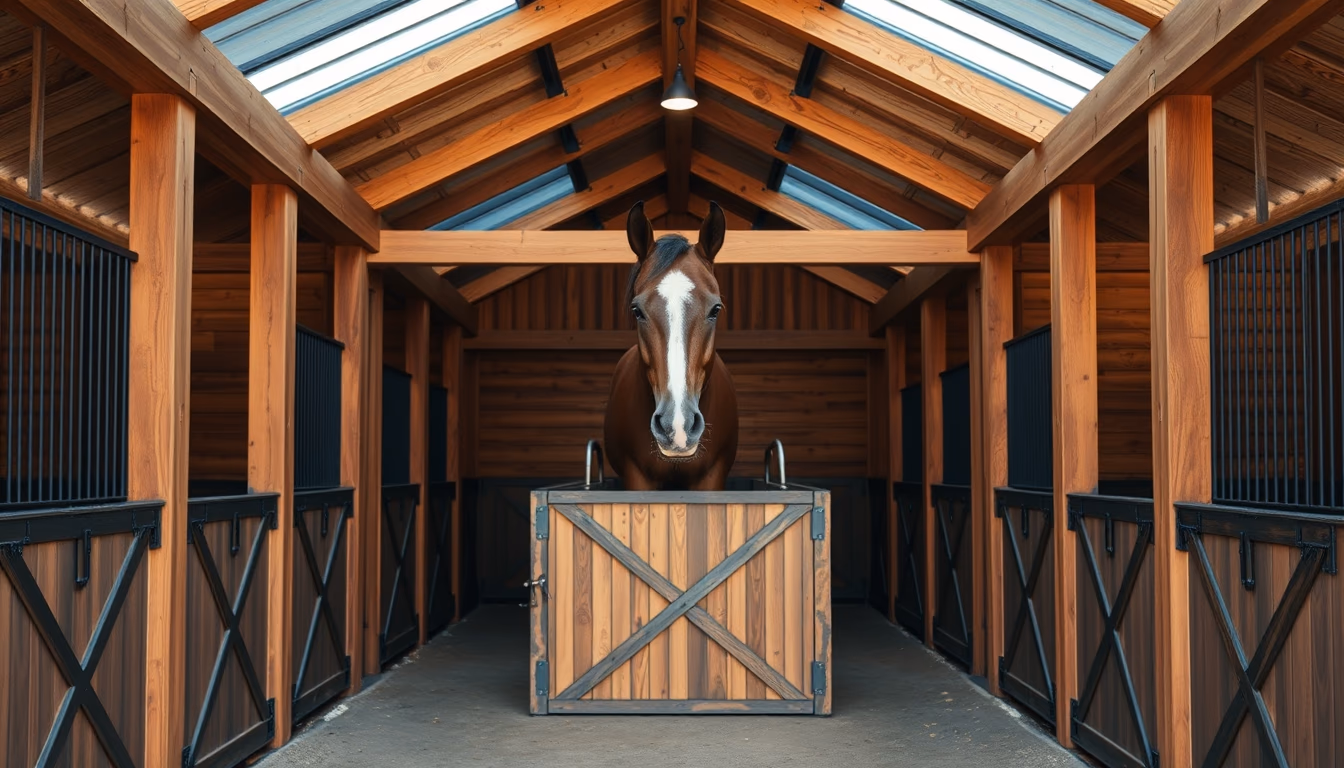 horse stable wooden box in editorial style