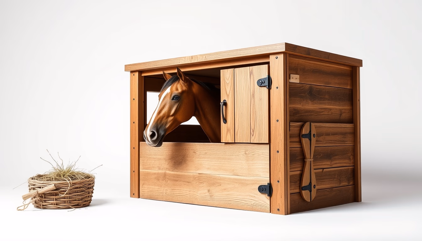 horse stable wooden box in editorial style