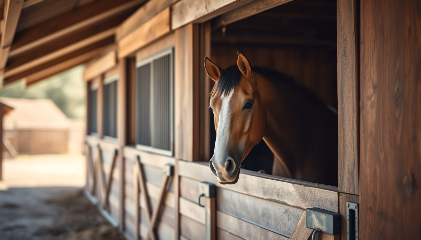 horse stable wooden box in editorial style