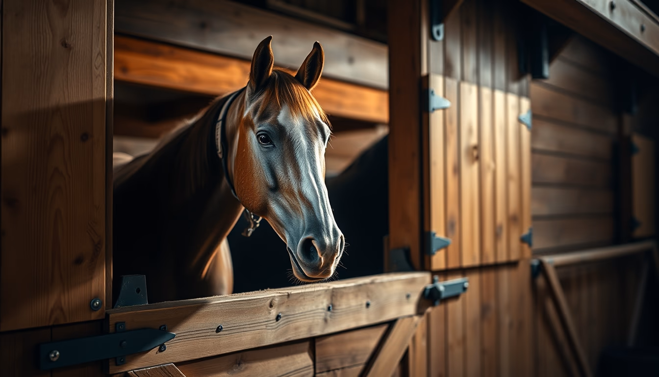horse stable wooden box in editorial style