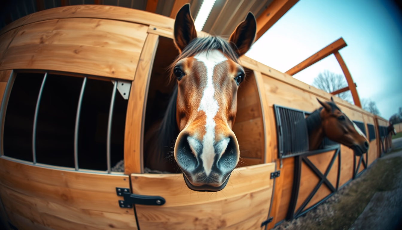 horse stable wooden box in editorial style