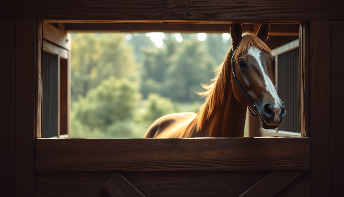 horse stable wooden box in editorial style