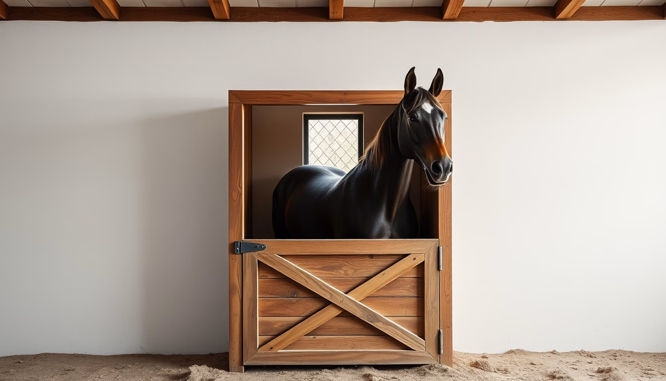 horse stable wooden box in editorial style