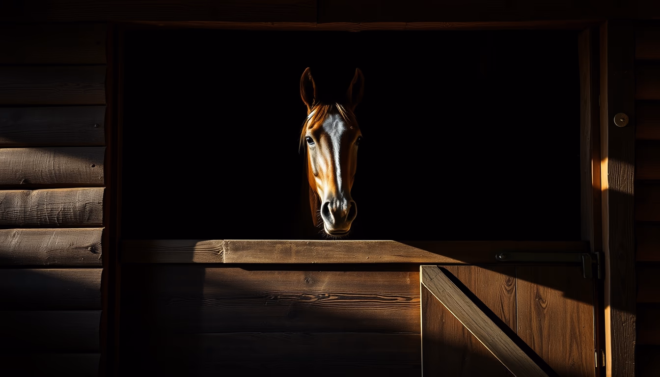 horse stable wooden box in editorial style