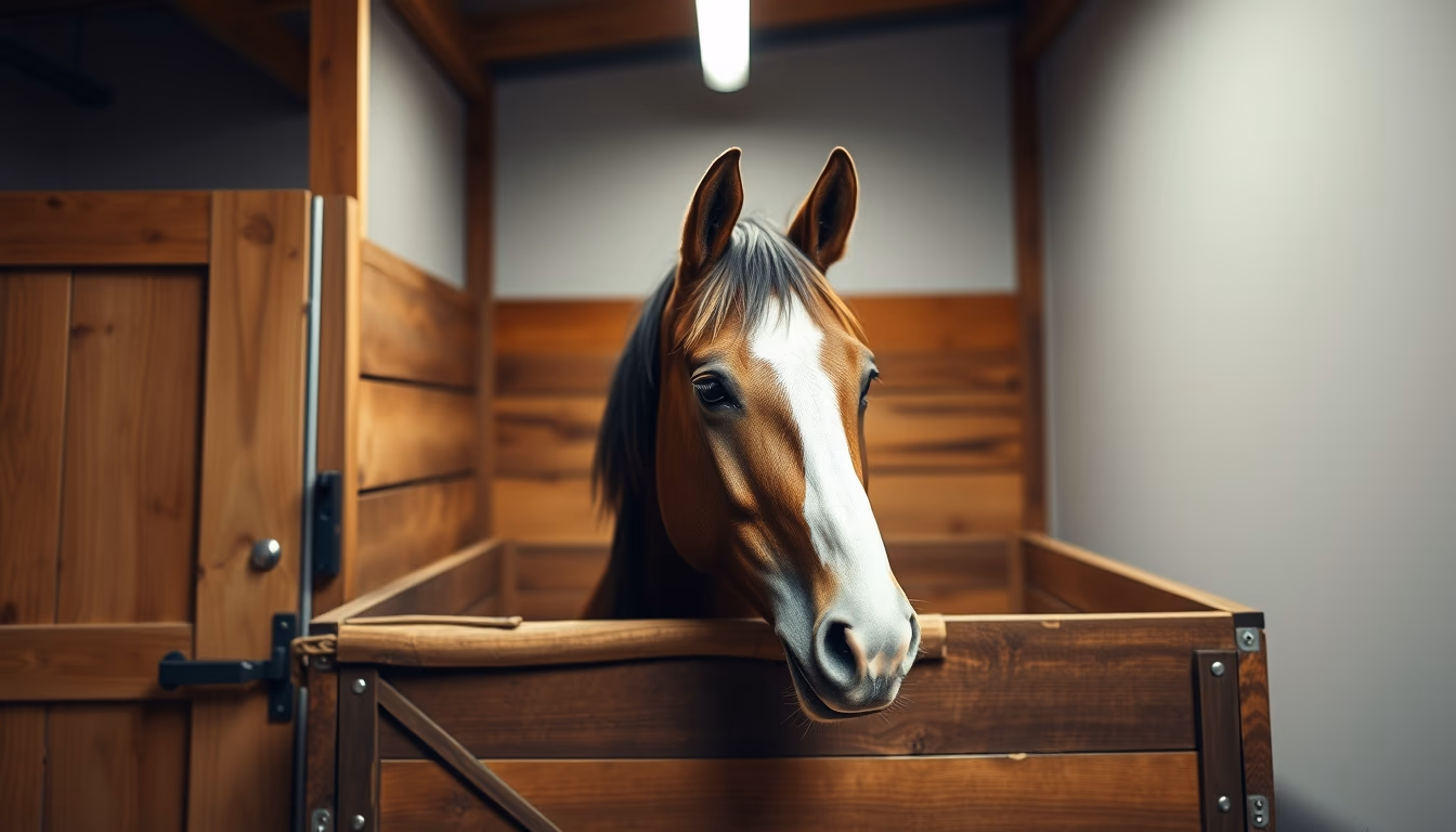 horse stable wooden box in editorial style