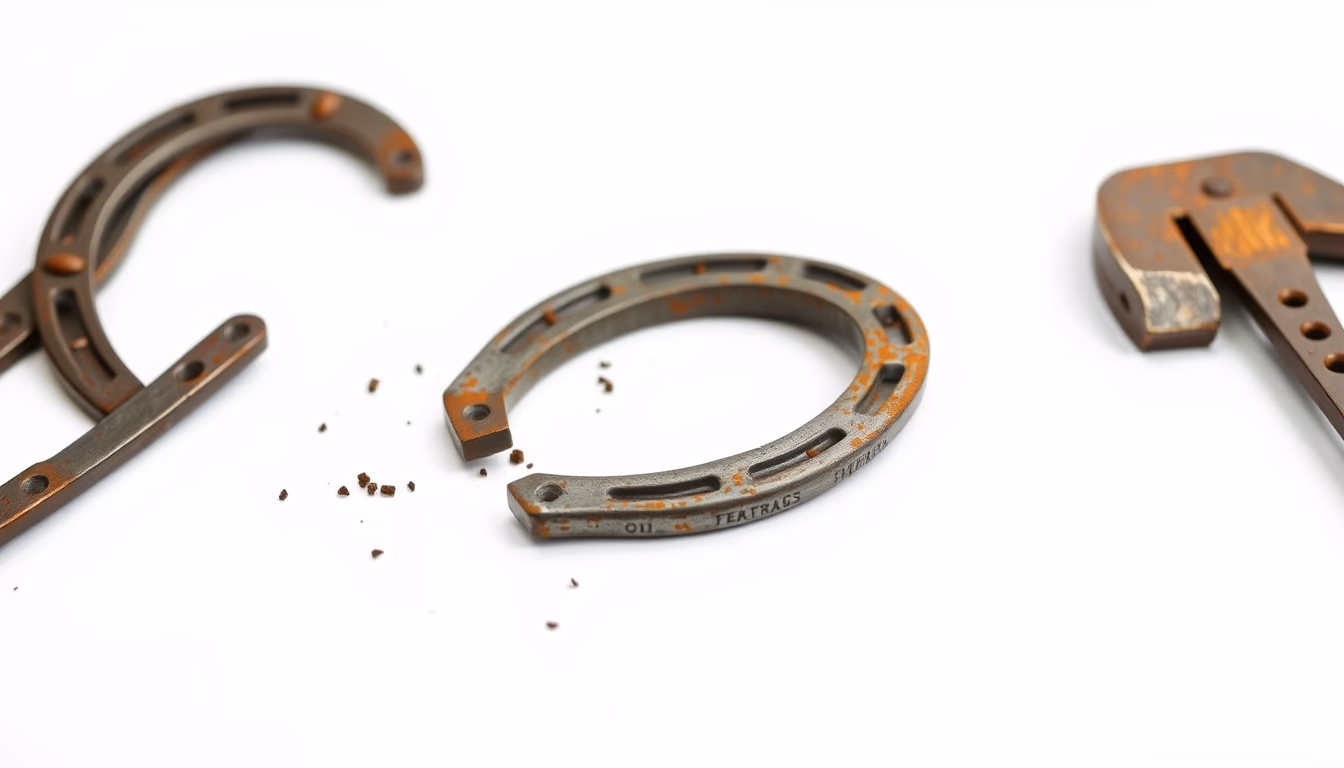 horseshoe iron forge in editorial style