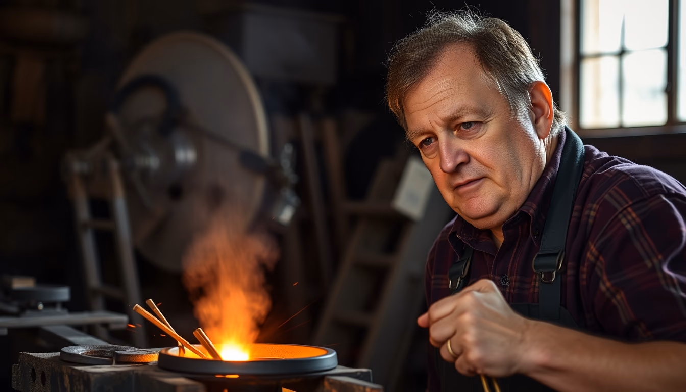 horseshoe iron forge in editorial style