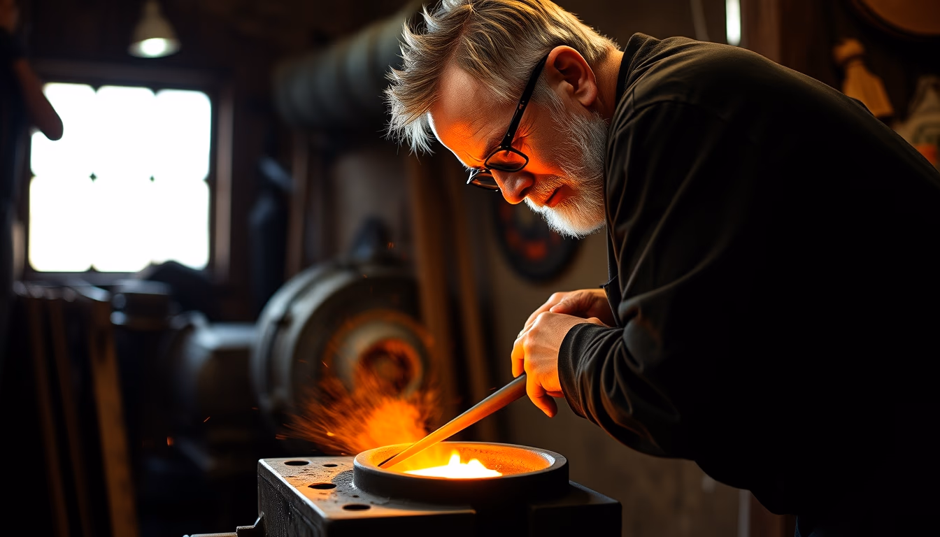 horseshoe iron forge in editorial style