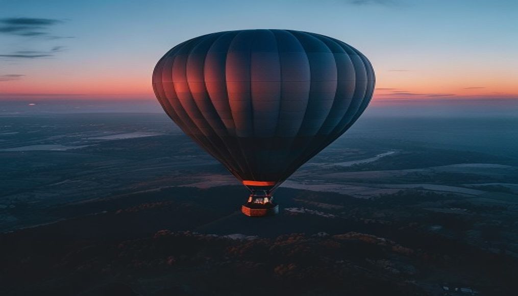 hot air balloon basket in editorial style
