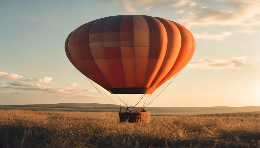 hot air balloon basket in editorial style