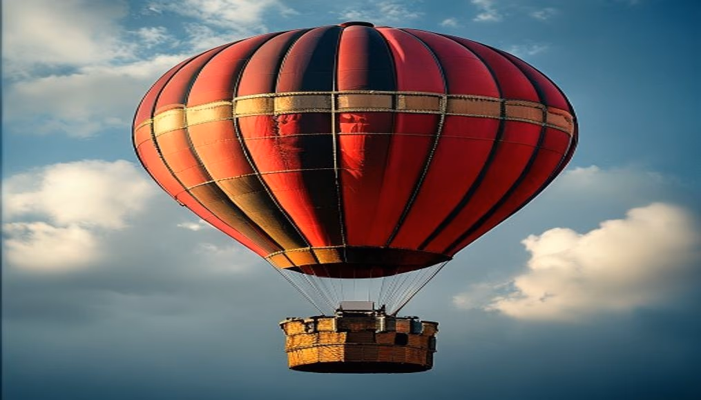 hot air balloon basket in editorial style