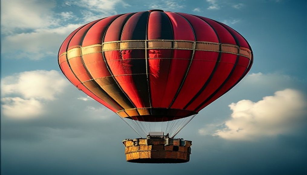 hot air balloon basket in editorial style