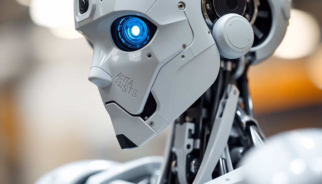 Robô humanoide atlas em estilo editorial