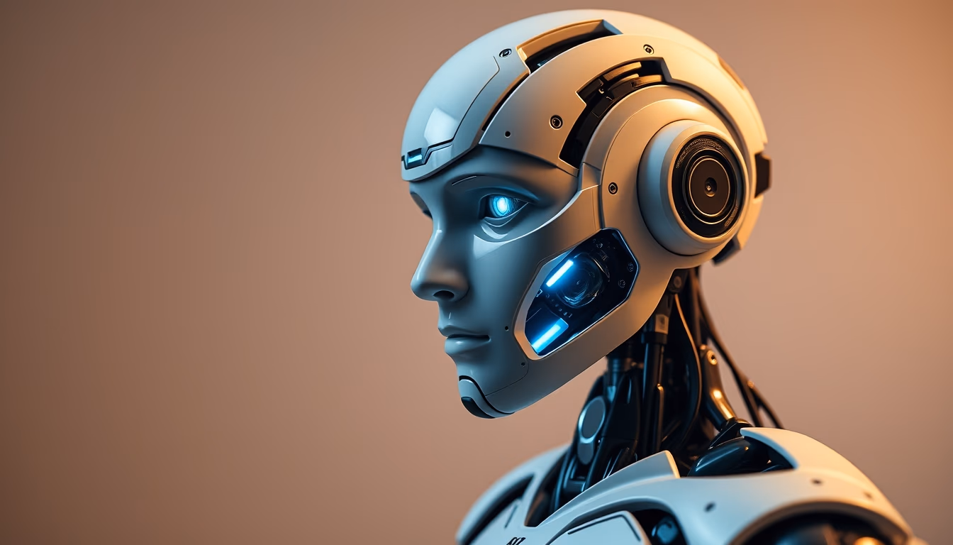 Robô humanoide atlas em estilo editorial